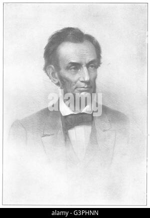 ABRAHAM LINCOLN, seizième Président des États-Unis, antique print 1907 Banque D'Images