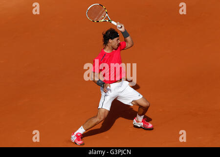 Rafael Nadal, ESP, Open de France 2012, tournoi du Grand Chelem de tennis de l'ITF, Roland Garros, Paris, France, Europe Banque D'Images