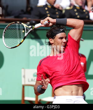 Rafael Nadal, ESP, Open de France 2012, tournoi du Grand Chelem de tennis de l'ITF, Roland Garros, Paris, France, Europe Banque D'Images