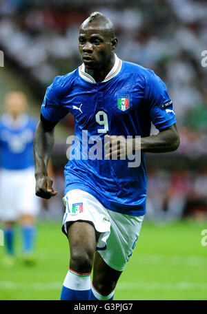 Mario Balotelli, 2012 Championnat d'Europe de football de l'UEFA, 2e demi-finale de l'Allemagne contre l'Italie, 1-2, le Stade National de Varsovie, Banque D'Images