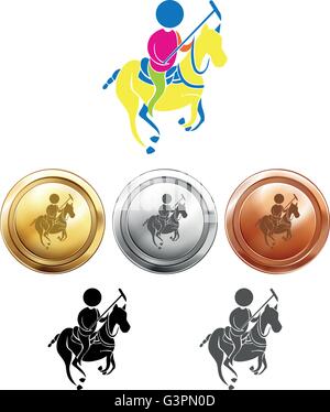 Polo sport et l'icône illustration médailles Illustration de Vecteur