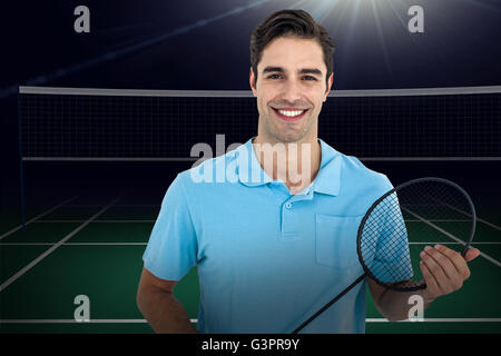 Image composite de badminton raquette badminton joueur tenant Banque D'Images