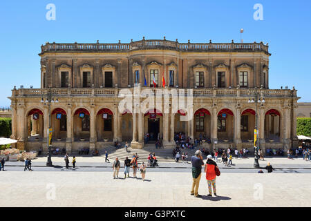 Ducezio Palace (Palazzo Ducezio) dans la région de Noto, en Sicile, Italie Banque D'Images