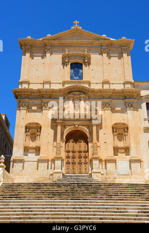 Eglise de Saint François d'assise à l'Immaculée (Chiesa di San Francesco d'Assisi all'Immacolata) dans la région de Noto, en Sicile, Italie Banque D'Images