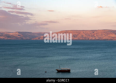 Lever du soleil sur la mer de Galilée Banque D'Images