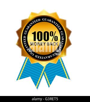 Étiquette or 100 argent. Vector Illustration Illustration de Vecteur