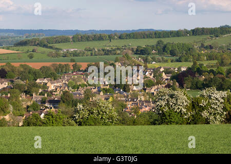 Vue sur la ville et le paysage Cotswold, Chipping Campden, Cotswolds, Gloucestershire, Angleterre, Royaume-Uni, Europe