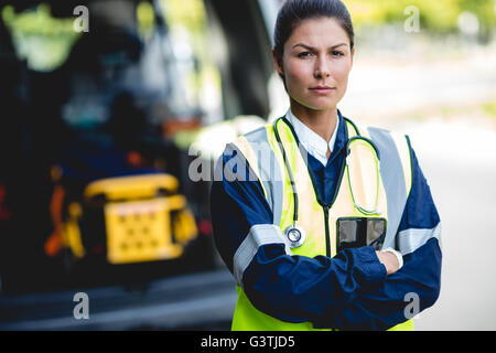 Portrait de femme d'ambulance Banque D'Images