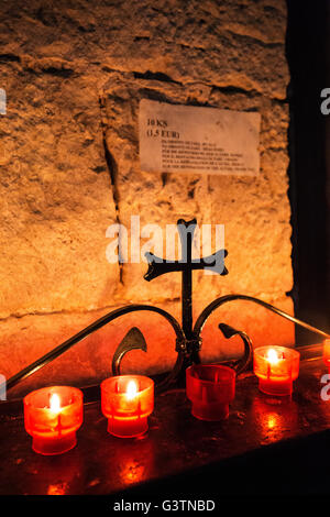 A l'intérieur de l'église dans le monastère bénédictin sur l'île de St Marija, sur l'île du Parc National de Mljet, Croatie Banque D'Images