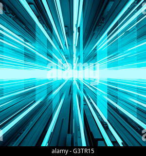 Abstract tech horizon / 3D illustration de la technologie avancée Résumé Contexte Banque D'Images