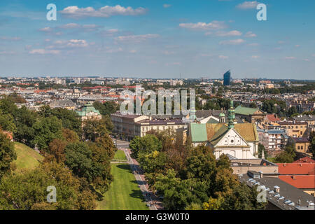 Vue panoramique sur Cracovie Pologne Banque D'Images