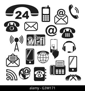 Communiquez avec icônes Illustration de Vecteur