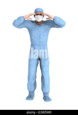 Numérique 3D render of a male doctor isolé sur fond blanc Banque D'Images