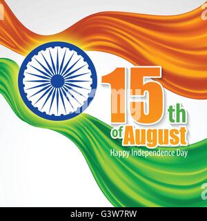 Date de l'indépendance de l'Inde. Modèle pour une affiche, dépliant, brochure et carte de vœux. Vector illustration Illustration de Vecteur