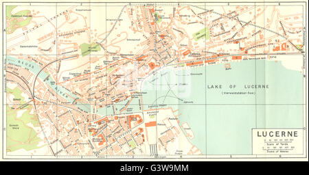 Suisse : Lucerne, 1930 carte vintage Banque D'Images