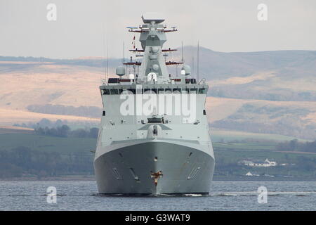 KDM Esbern Snare (L17), une classe d'Absalon/support commande navire de la marine danoise, au début de l'exercice Joint Warrior 161 Banque D'Images