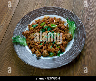 Keema - poulet curry de poulet hachée délicieux indien Banque D'Images