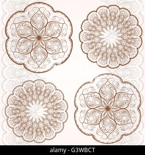 Définir des ornements décoratifs, motif classique circulaire Illustration de Vecteur