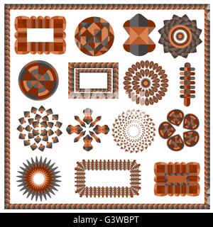 Ensemble de motifs géométriques isolés Illustration de Vecteur