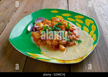 Les tricheurs Chicken Mole.plat typiquement mexicaine Banque D'Images