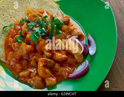 Les tricheurs Chicken Mole.plat typiquement mexicaine Banque D'Images