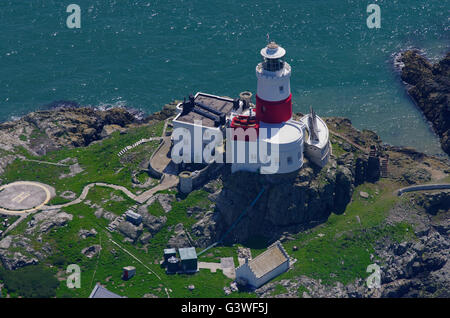 Aérien, phare de Skerries, Holyhead, île d'Anglesey, pays de Galles du Nord, Banque D'Images