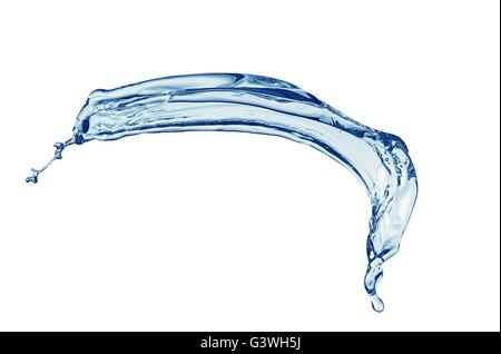Blue Water Splash with clipping path isolated on white Banque D'Images