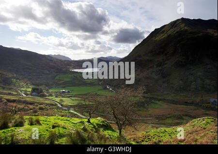 Les montagnes et les vallées de Snowdonia en Pays de Galles Banque D'Images