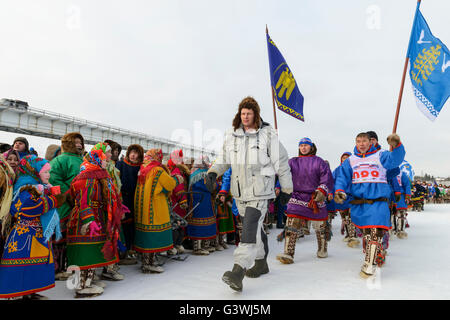 Nenets fête nationale "journée des éleveurs de rennes de la région de Yamal Banque D'Images