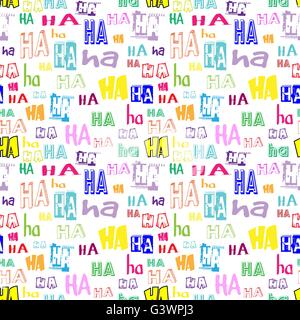 Vecteur. HA HA modèle homogène. Motif rigolo convient pour impression textile ou papier, carte ou site web. arrière-plan transparent Illustration de Vecteur