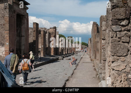 L'Europe, Italie, Campanie, Pompei, Fortuna street, Maison du Faune Banque D'Images