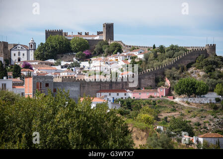 L'Europe, Portugal, Estremadura Région, district de Leiria, Obidos, paysage urbain Banque D'Images