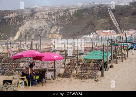 L'Europe, Portugal, Estremadura Région, district de Leiria, Nazarè Nazarè, Praia da Banque D'Images