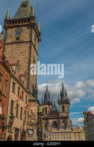Tour de l'horloge à Prague Old Town Square Banque D'Images