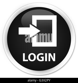 Login isolé sur le bouton rond noir premium abstract illustration Banque D'Images