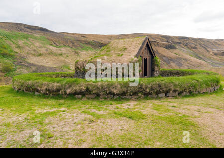 Pjodveldisbaer Viking House/Turf Houses, Islande Banque D'Images