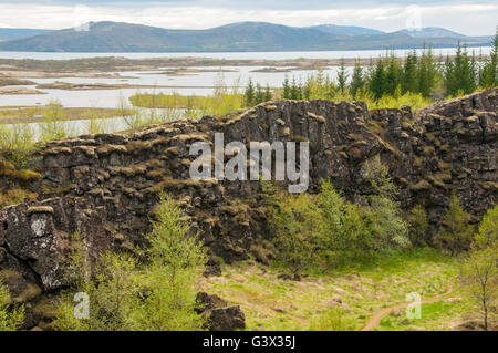 Le Parc National de Thingvellir Islande Banque D'Images