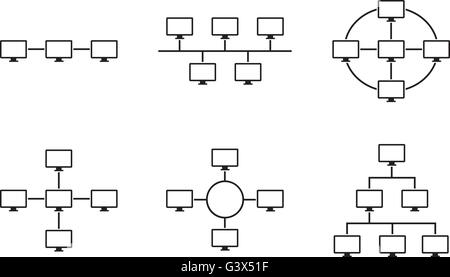 Topologie de réseau connexion Internet vector illustration Illustration de Vecteur