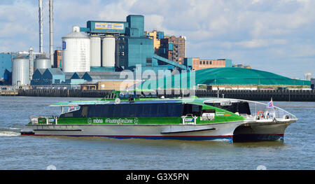 La rivière Thames Clipper MBNA service de bus opérant sur la Tamise à Londres Banque D'Images