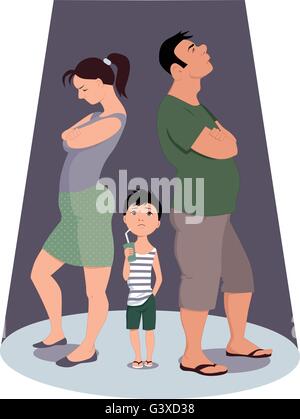 Le divorce est dommageable pour les enfants Illustration de Vecteur