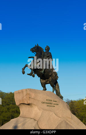 Le cavalier de bronze - le Monument à l'empereur Pierre le Grand, Saint-Pétersbourg Banque D'Images