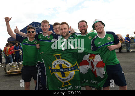 Parc OL, Lyon, France. 16 Juin, 2016. Championnats d'Europe de football, l'Ukraine contre l'Irlande du Nord. Les partisans irlandais : Action Crédit Plus Sport/Alamy Live News Banque D'Images