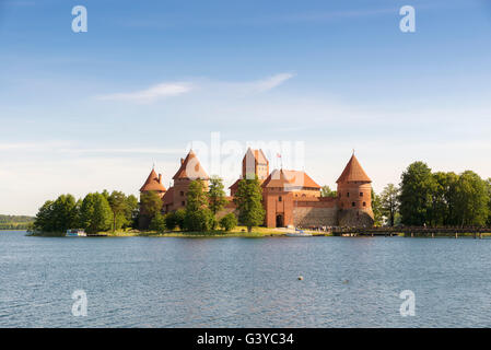 Voir l'île de Trakai, Lituanie Château Banque D'Images