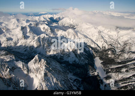 Estany de San Maurici, aerial view. Aiguestortes National Park. Pyrenees. Lerida province. Spain Banque D'Images
