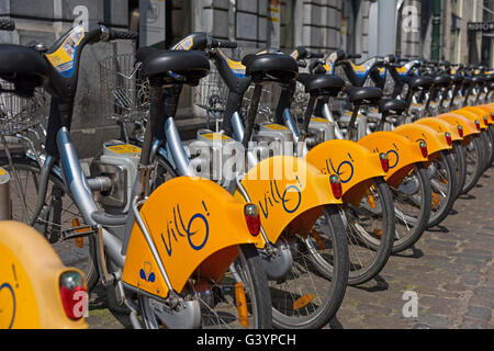 Service de location de vélos Villo Bruxelles Belgique Banque D'Images