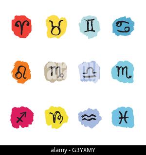 Zodiac Horoscope signes Star, vector set. Illustration de Vecteur