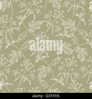 Résumé transparente Motif vagues dessiné à la main. Gorgeous floral background Illustration de Vecteur