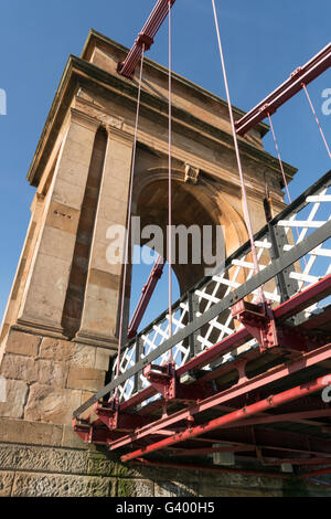 South Portland Street Suspension Bridge sur la rivière Clyde, Glasgow, Écosse, Royaume-Uni, Banque D'Images