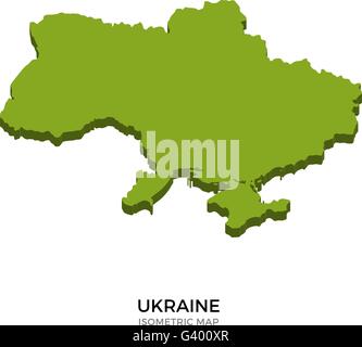 Carte isométrique de l'Ukraine d'illustration vectorielle détaillée Illustration de Vecteur