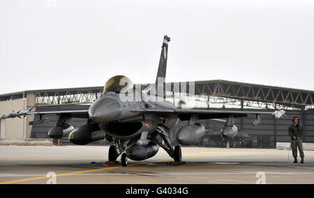 Un F-16 Fighting Falcon chez Shaw Air Force Base en Caroline du Sud. Banque D'Images